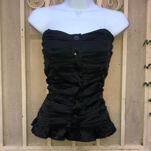 Rouched strapless top